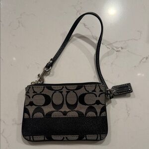 Coach Black and Gray Signature Wristlet